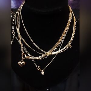 Set Of 5 Gold Necklaces As Shown On Screen J224